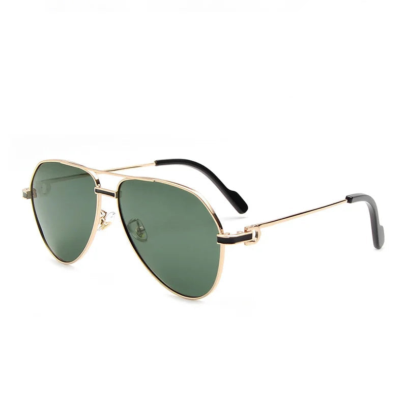 Lunettes de Soleil Homme Métal Luxe Polarisées - Monture Aviateur Élégante