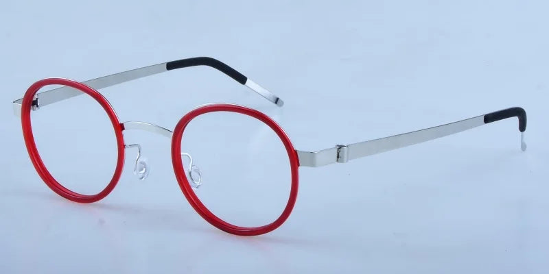 Handmade Brand Design Ultralight Glasses Frame Men Women Vintage Round Screwless Eyeglasses Frames High Quality Titanium Eyewear