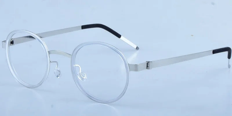 Handmade Brand Design Ultralight Glasses Frame Men Women Vintage Round Screwless Eyeglasses Frames High Quality Titanium Eyewear