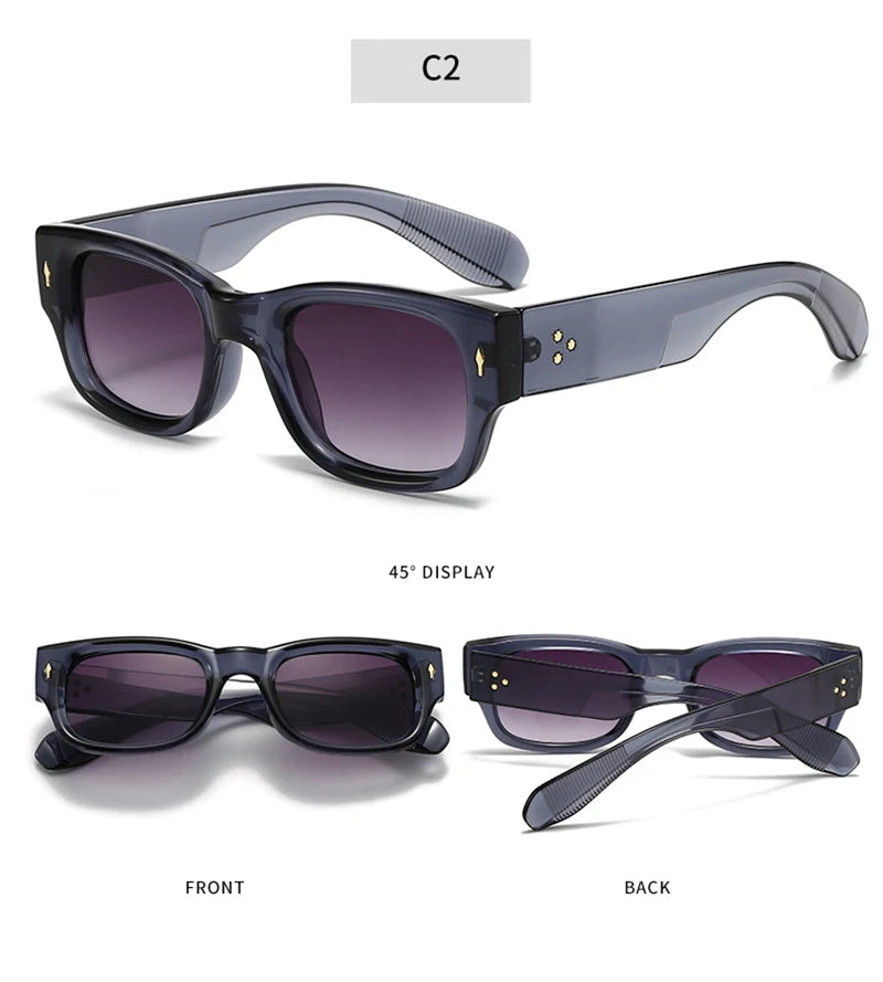 Lunettes de soleil homme luxe polarisées en couleurs vives - Square Rivets Punk