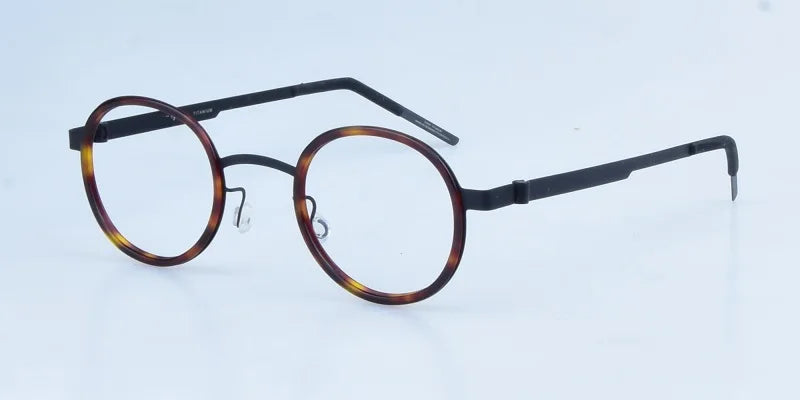Handmade Brand Design Ultralight Glasses Frame Men Women Vintage Round Screwless Eyeglasses Frames High Quality Titanium Eyewear