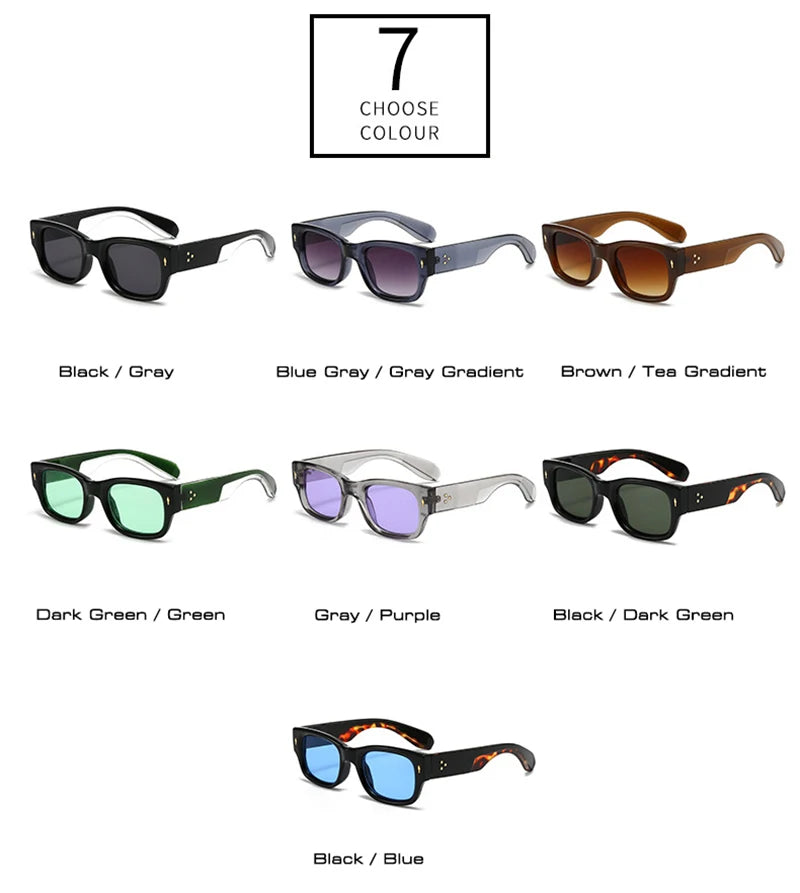Lunettes de soleil homme luxe polarisées en couleurs vives - Square Rivets Punk