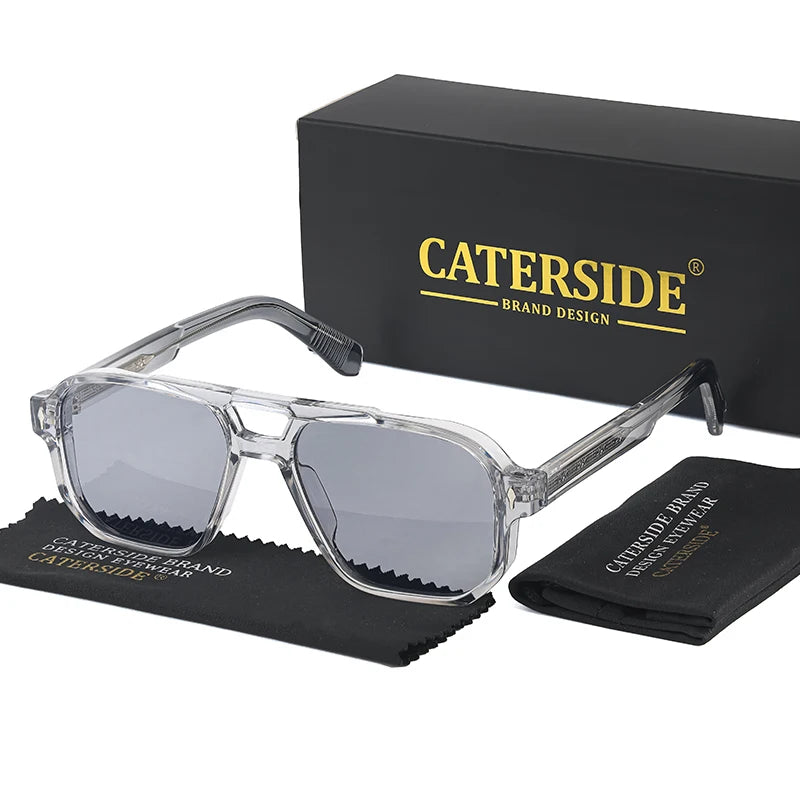 Lunettes de soleil homme luxe double pont, verres polarisés