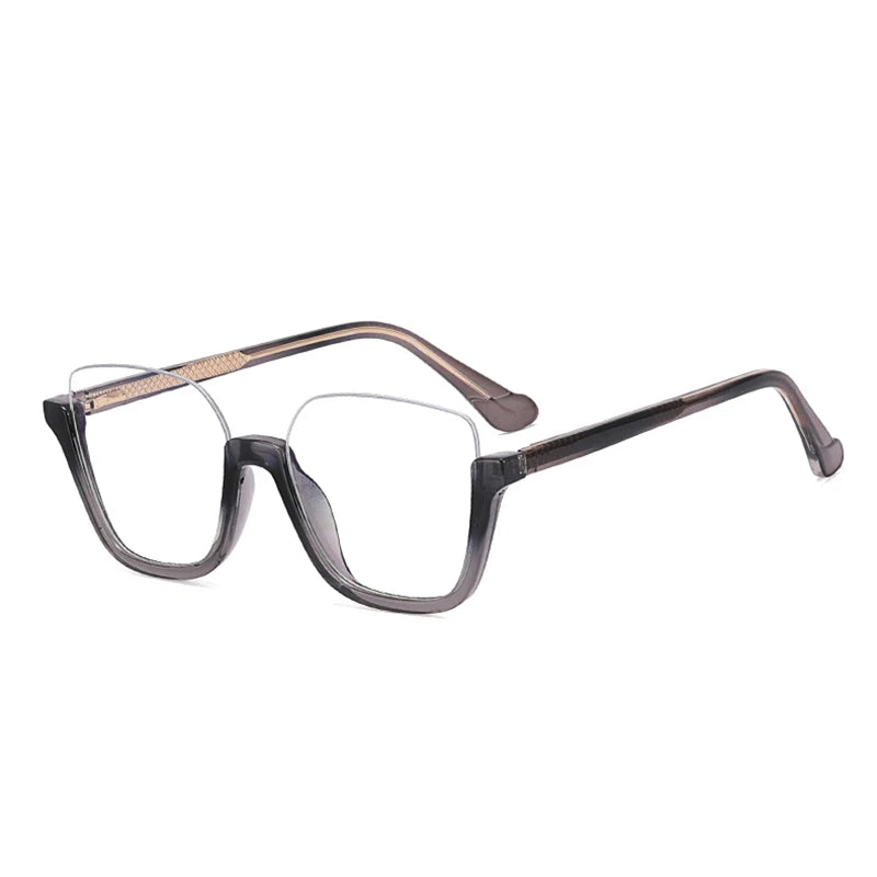 Monture de Lunettes de Soleil Semi-Rimless pour Homme - Anti-Blue Light - Design Luxe Leopard