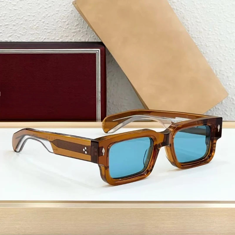 JMM ASCARlI  Acetate Square Sunglasses UV400 2025 Luxury Vintage Photochromic Glasses for Men Women Outdoor travel with Case
