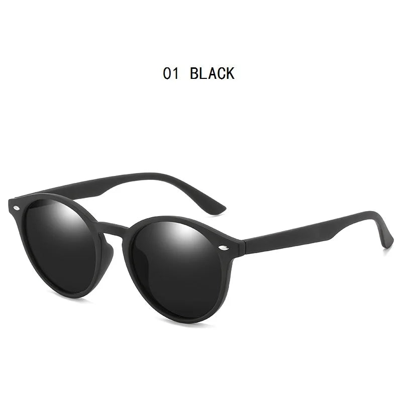Fashion Round Polarized Sunglasses Men Women Classic Vintage Black Driving Sun Glasses Circle Oval Designer Retro Sunglass UV400