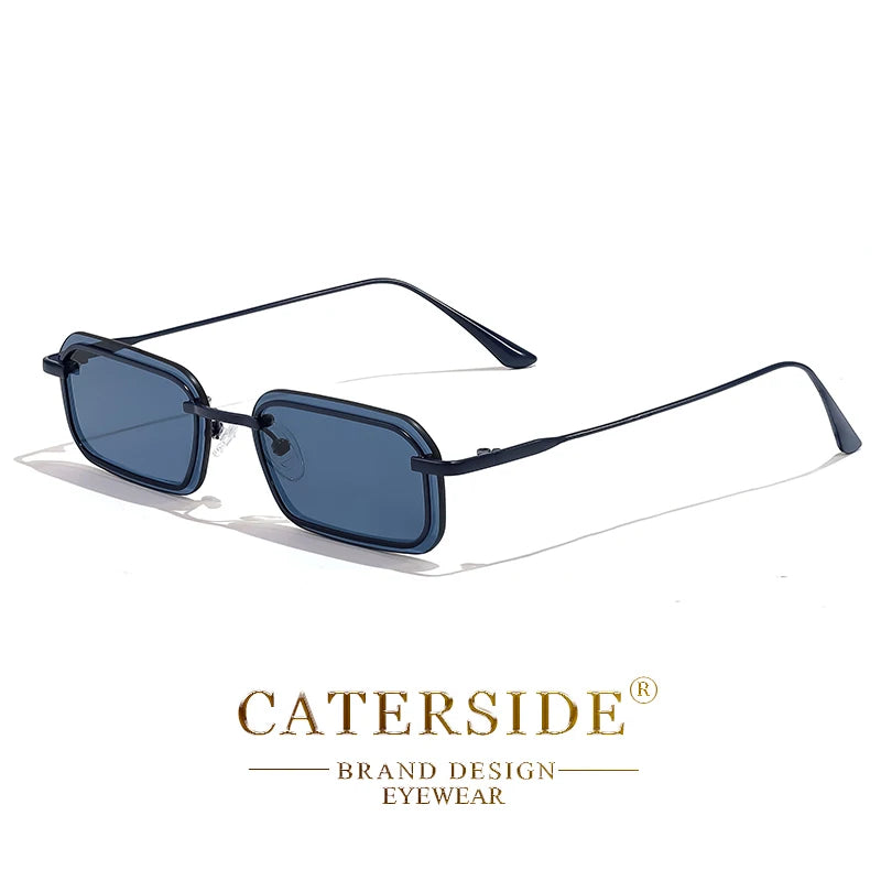 Lunettes de soleil homme luxe polarisées UV400 - Monture carrée rétro  punk.