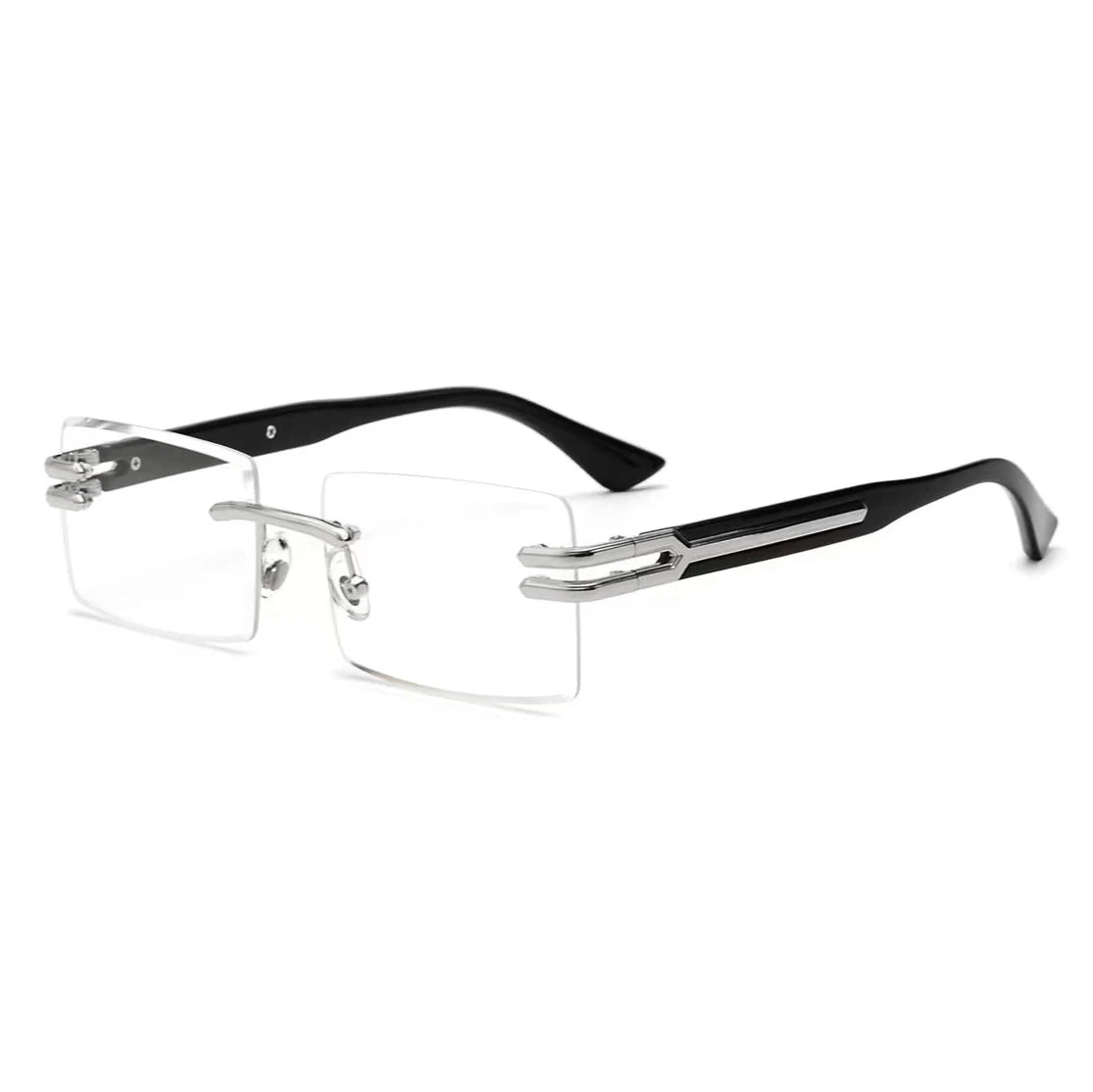 Lunettes de Soleil Homme Luxe Sans Monture Rectangle UV400 - Polarisation, Élégance et Protection