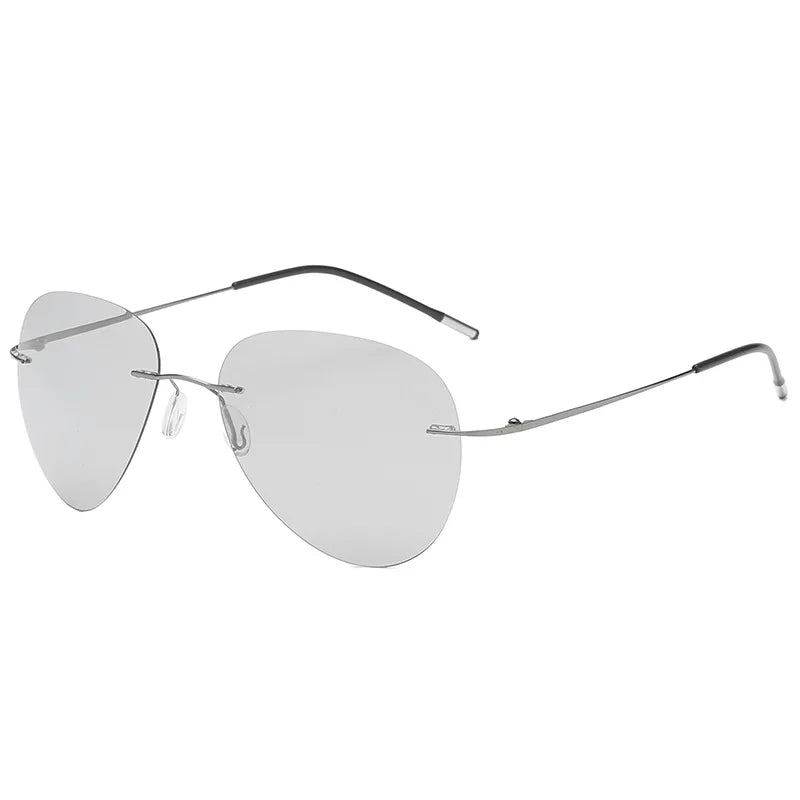 Lunettes de Soleil Homme Titanium Designer Polarized Luxe - Gris Photochromic