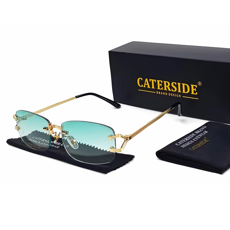 Lunettes de soleil homme luxe - Monture métal sans cadre - Verres polarisés