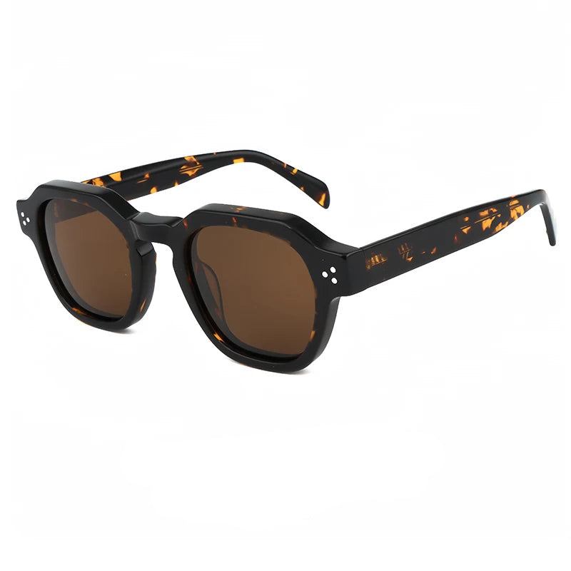 Lunettes de Soleil Homme Polarisées Acétate - Monture Rétro Carrée Luxe UV400