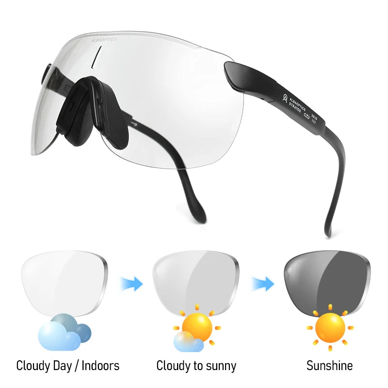 Alba Photochromic Cycling Sunglasses Men Sports UV400 Outdoor Goggles TR90 Bicycle Polarized Glasses Women 30 Colors 알바 광학