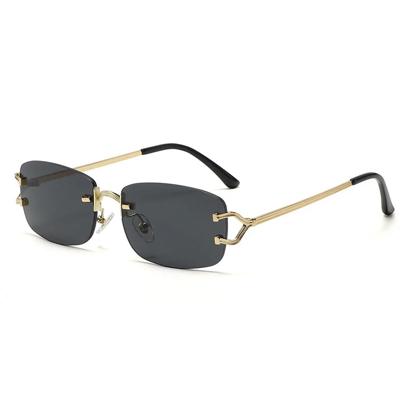 Lunettes de soleil homme luxe - Monture métal sans cadre - Verres polarisés