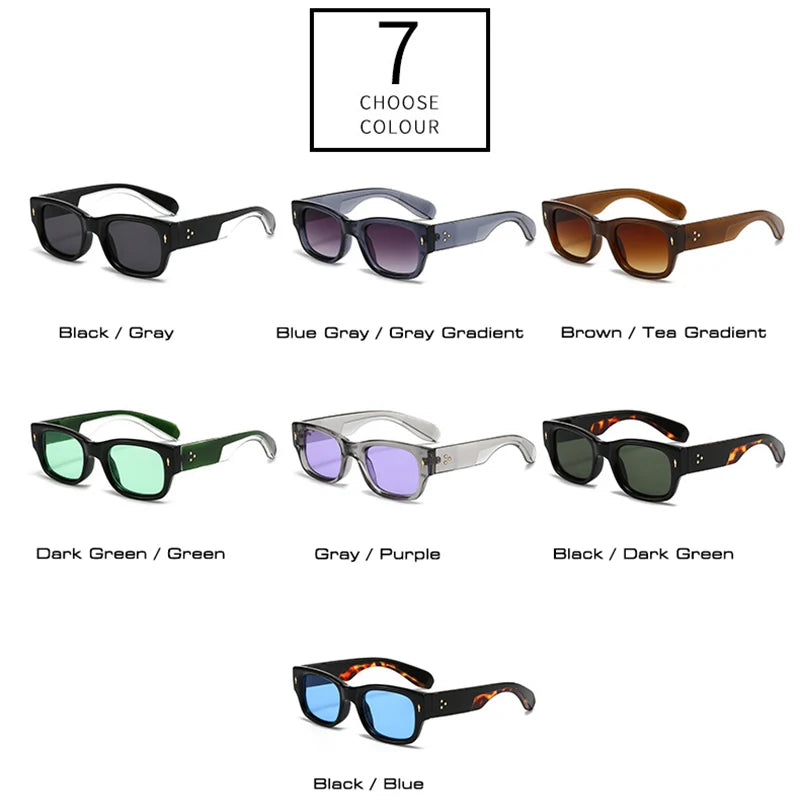 Lunettes de soleil homme luxe polarisées en couleurs vives - Square Rivets Punk