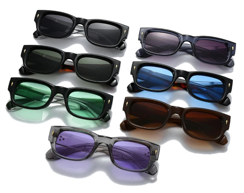Lunettes de soleil homme luxe polarisées en couleurs vives - Square Rivets Punk