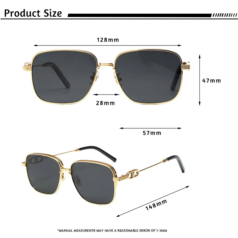 Lunettes de Soleil Homme Luxe Polarisées Pas Cher UV400 - Monture Métal Retro