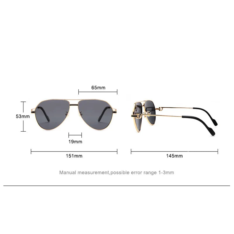 Lunettes de Soleil Homme Métal Luxe Polarisées - Monture Aviateur Élégante