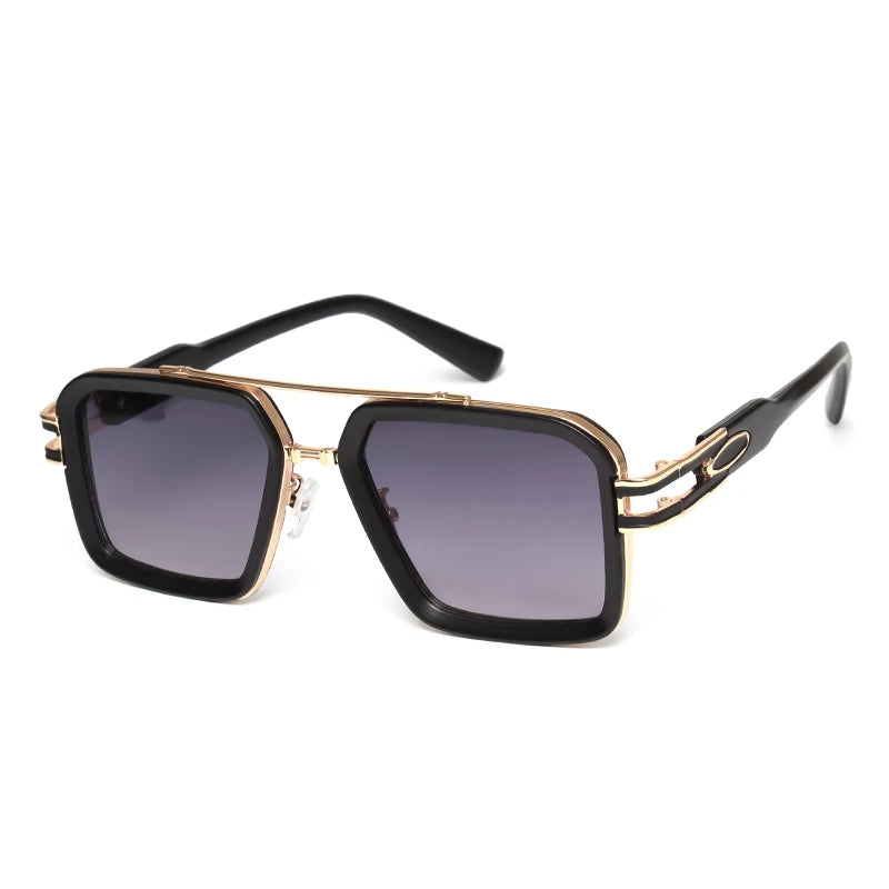 2025 Steam Punk Sunglasses Retro Square Men Women Fashion Double Beam Glasses Unisex Metal Frame Trendy Shades Oculos De Sol