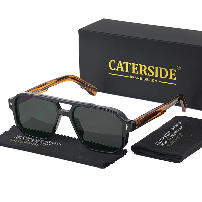 Lunettes de soleil homme luxe double pont, verres polarisés