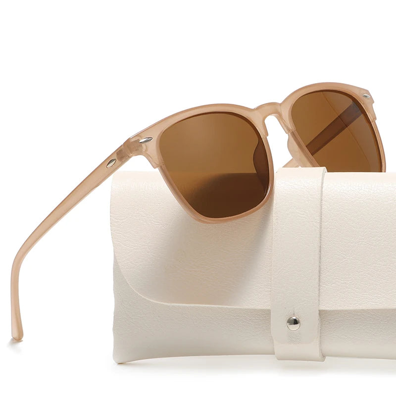 New Polarized Sunglasses Women Black Plastic Full Frame Square Sun Glasses Men Out Door Sun Eyewear Fashionable Eyeglass Uv400