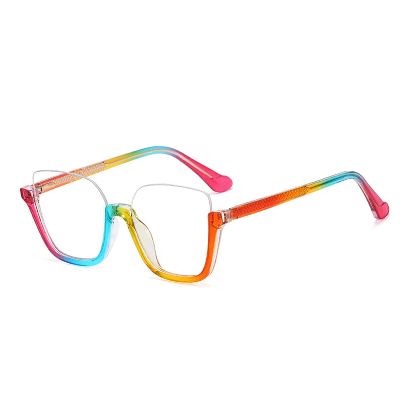 Monture de Lunettes de Soleil Semi-Rimless pour Homme - Anti-Blue Light - Design Luxe Leopard