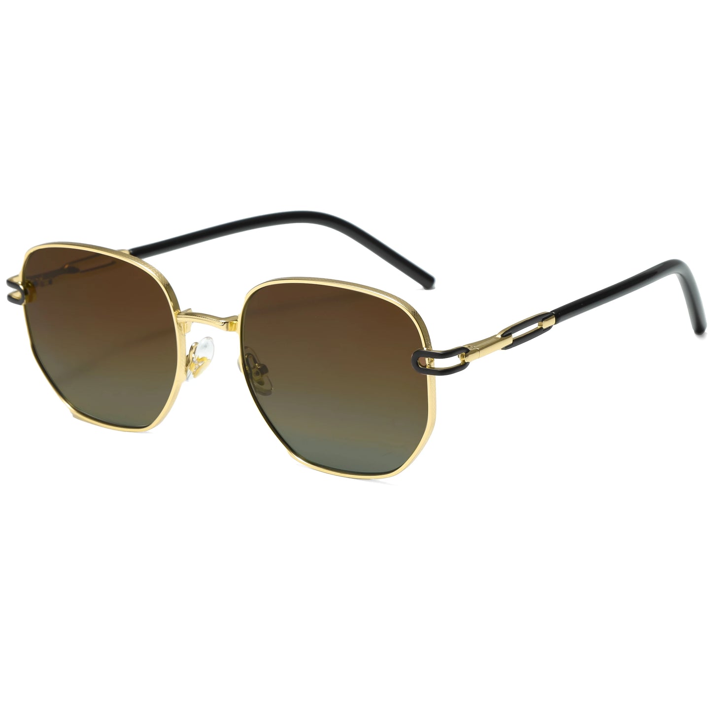 Lunettes de Soleil Homme Luxe Polarisées - Monture Métal Polygonale UV400