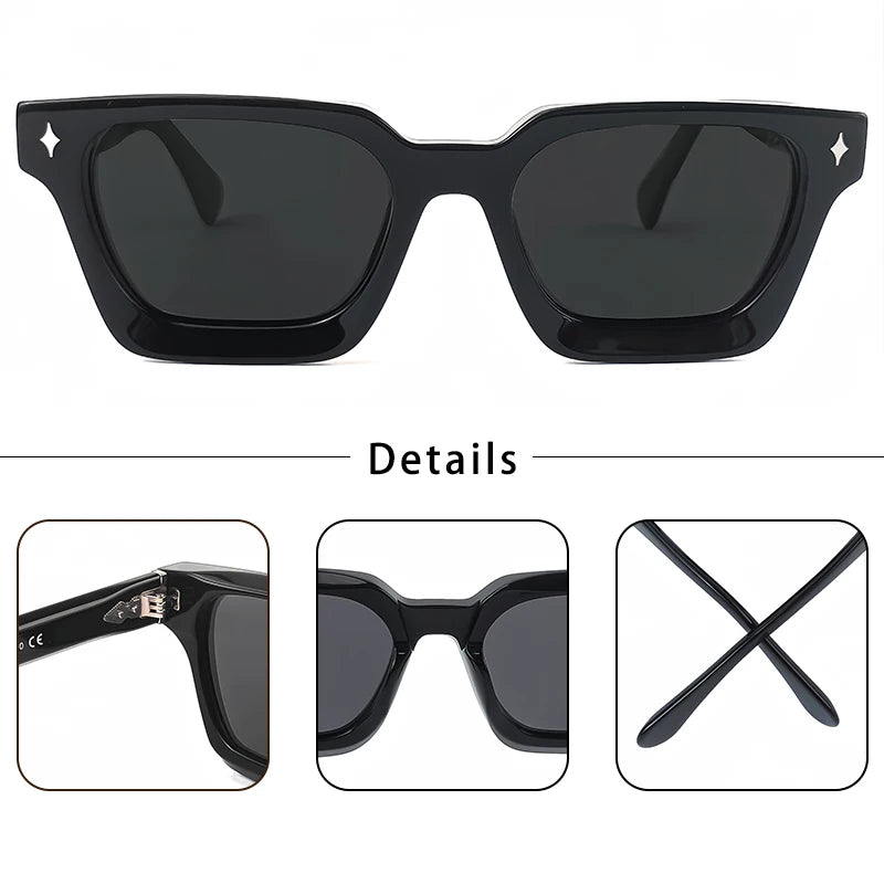 Lunettes de Soleil Homme Polarisées Luxe UV400 - Monture Acétate Large | LDSH