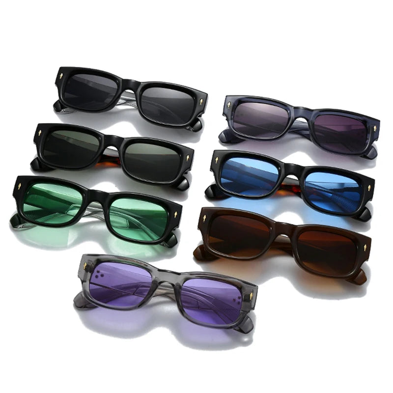 Lunettes de soleil homme luxe polarisées en couleurs vives - Square Rivets Punk