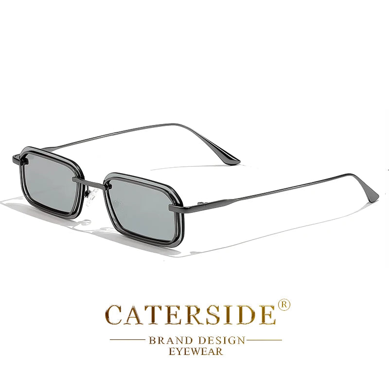 Lunettes de soleil homme luxe polarisées UV400 - Monture carrée rétro  punk.