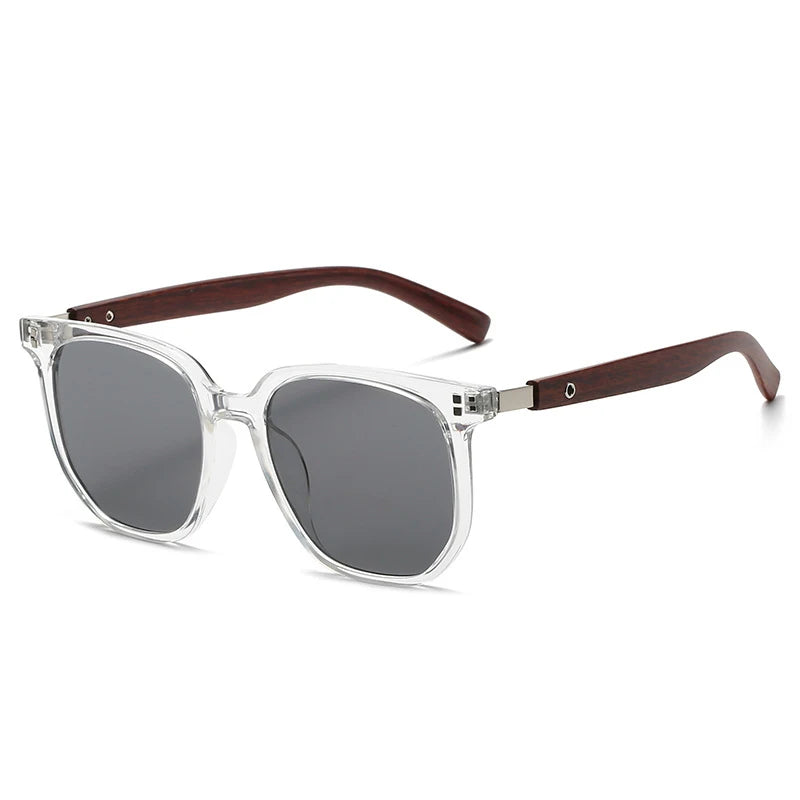 Lunettes de soleil homme luxe : Square Sunglasses Wood Graining UV400 | LDSH