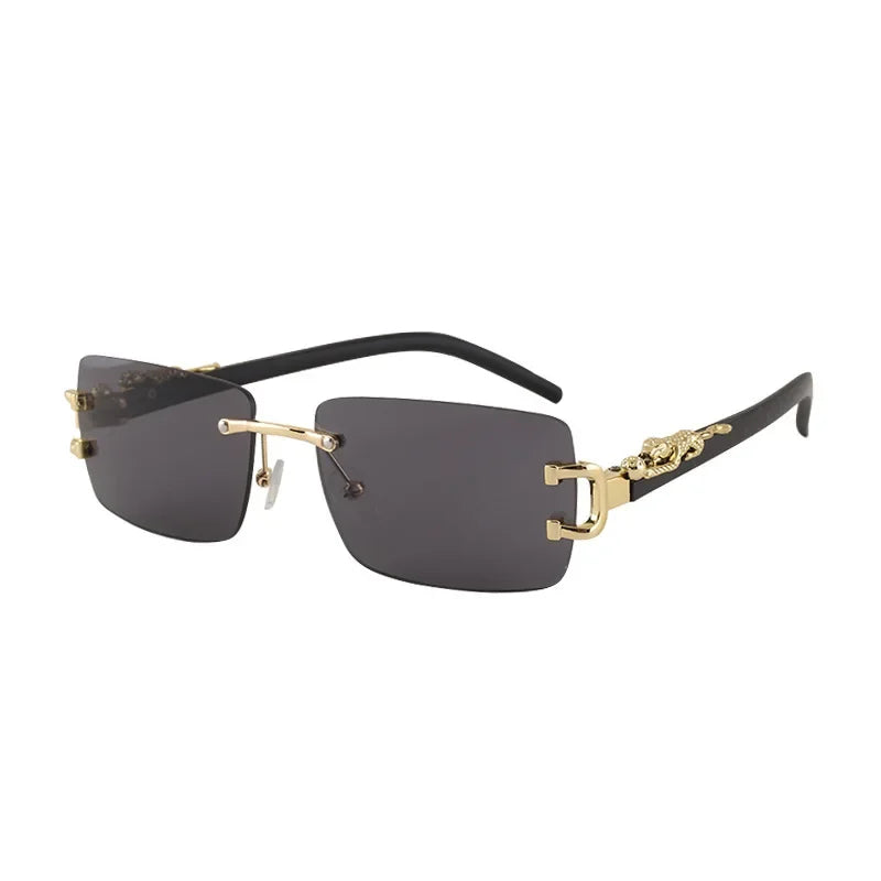 1 Pc Fashionable Women Men Sunglasses Frameless Rectangular Personalized Sunglasses for Daily Life Vintage Sun Glasses Gafas