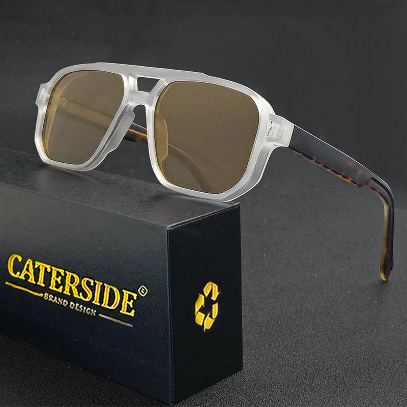 Lunettes de soleil homme luxe double pont, verres polarisés