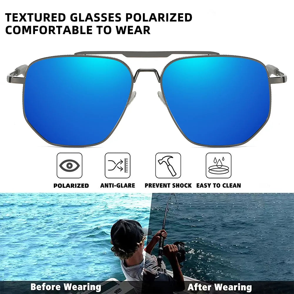 New Fashion Polarized Sunglasses Men Classi Car Driving Sun Glasses Metal Frame Fishing Business Men/women Outdoor UV400 Eyewear