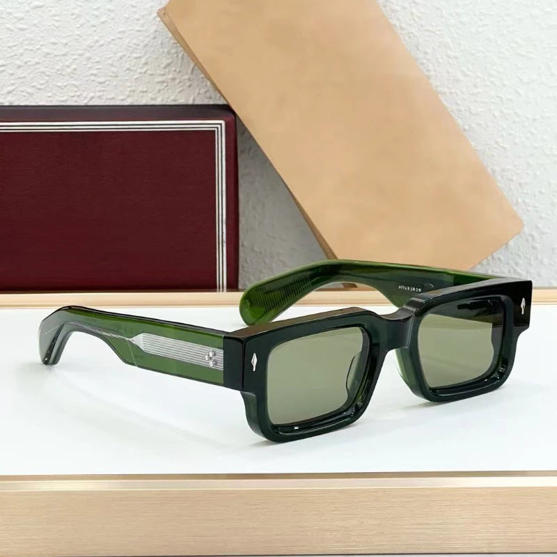 JMM ASCARlI  Acetate Square Sunglasses UV400 2025 Luxury Vintage Photochromic Glasses for Men Women Outdoor travel with Case