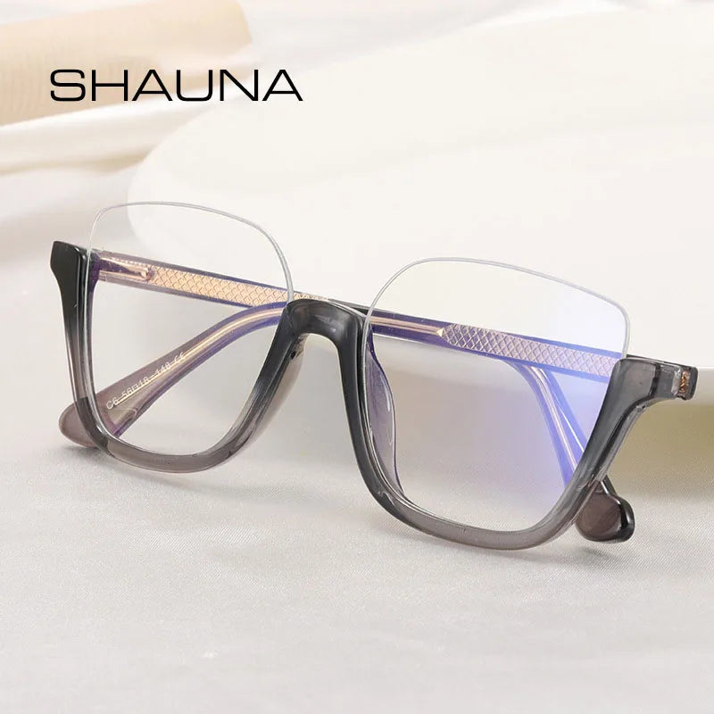Monture de Lunettes de Soleil Semi-Rimless pour Homme - Anti-Blue Light - Design Luxe Leopard