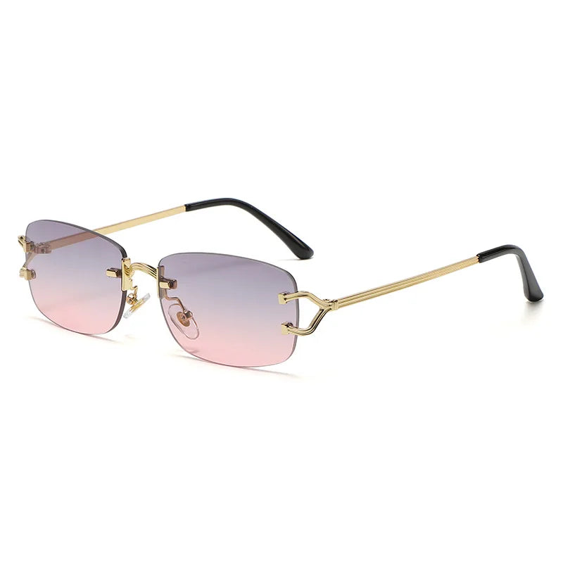 Lunettes de soleil homme luxe - Monture métal sans cadre - Verres polarisés