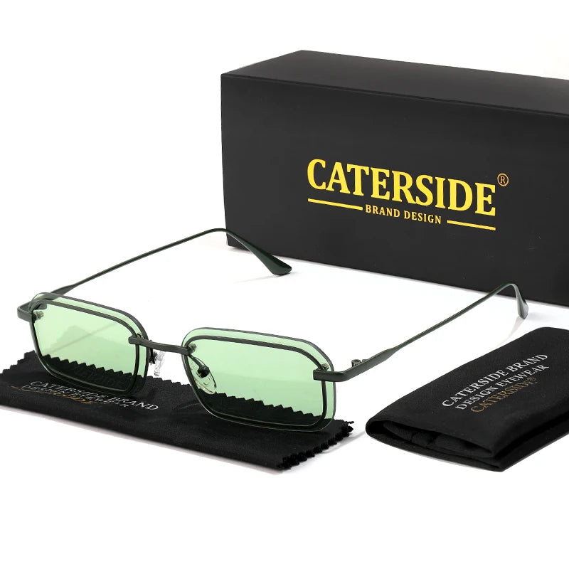 Lunettes de soleil homme luxe polarisées UV400 - Monture carrée rétro  punk.