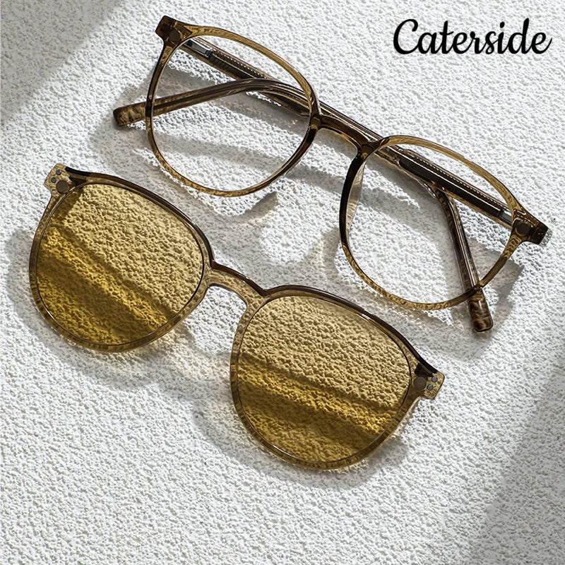 New Square Polarized Sunglasses Men TR90 Frame 2-In-1 Magnetic Suction Sun Glasses Women Driving Fishing Prescription Eyewear