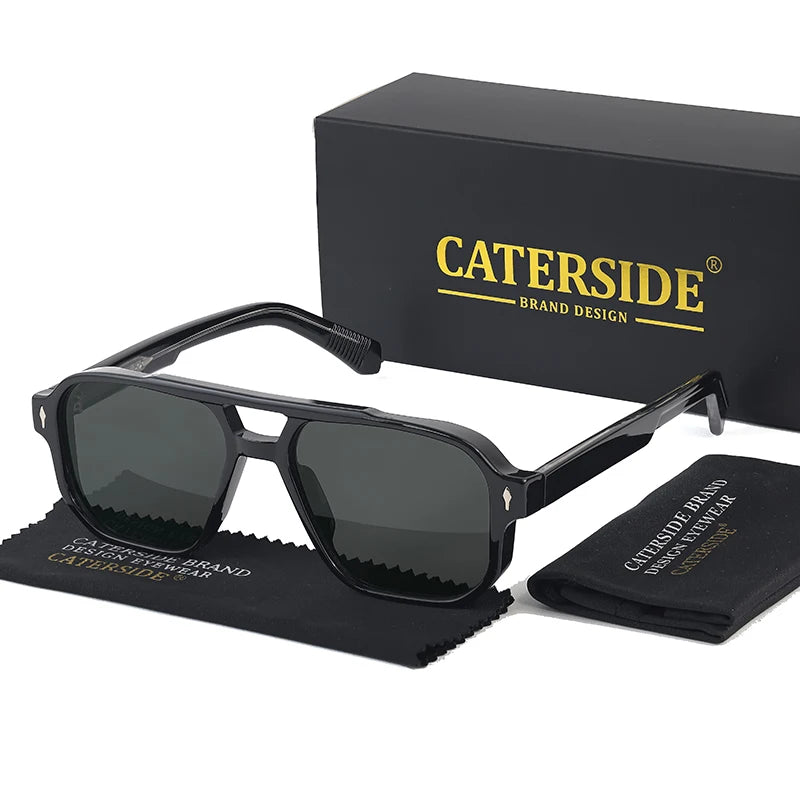 Lunettes de soleil homme luxe double pont, verres polarisés