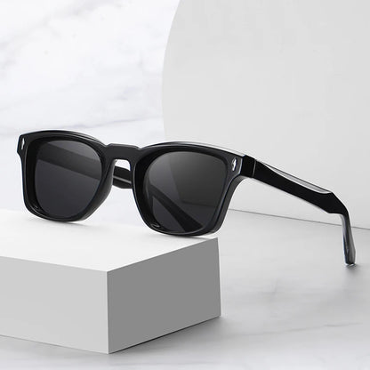 Lunettes de soleil homme luxe polarisées UV400 - Rivets punk et dégradé clair