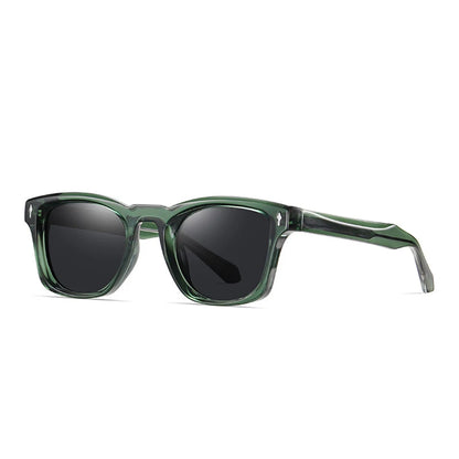 Lunettes de soleil homme luxe polarisées UV400 - Rivets punk et dégradé clair