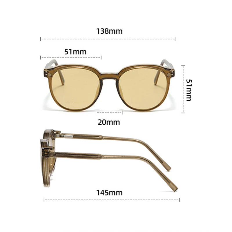 New Square Polarized Sunglasses Men TR90 Frame 2-In-1 Magnetic Suction Sun Glasses Women Driving Fishing Prescription Eyewear