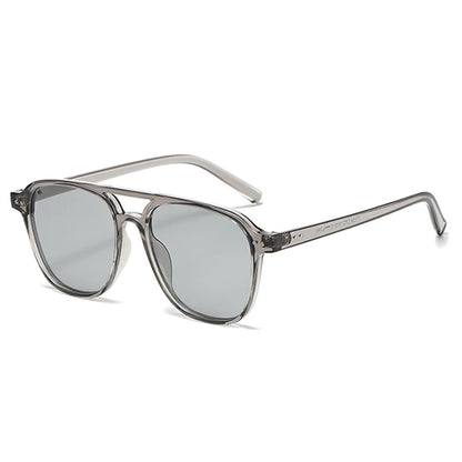 Lunettes de soleil homme luxe polarisées UV400 - Double pont, monture rétro rivetée