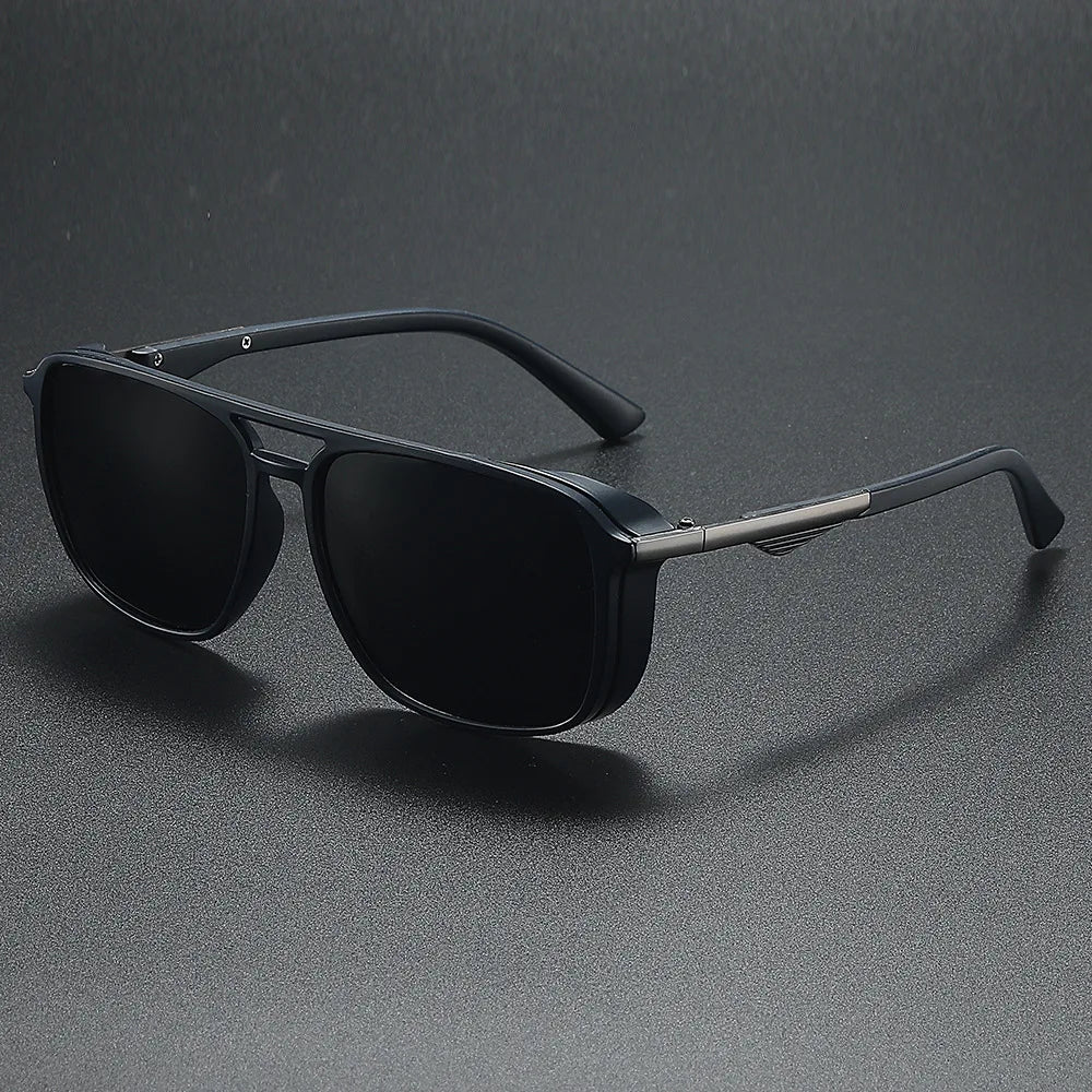 JSJM 2024 New Style Steampunk Polarized Sunglasses for Men and Women, Vintage Square Punk Sun Glasses, Shades Eyewear, UV400