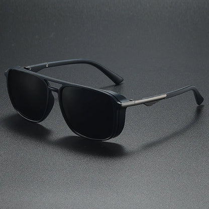 JSJM 2024 New Style Steampunk Polarized Sunglasses for Men and Women, Vintage Square Punk Sun Glasses, Shades Eyewear, UV400