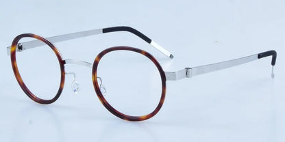 Handmade Brand Design Ultralight Glasses Frame Men Women Vintage Round Screwless Eyeglasses Frames High Quality Titanium Eyewear