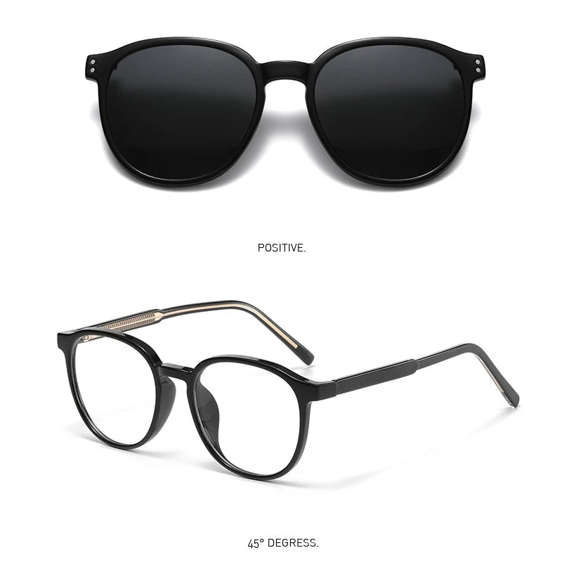 New Square Polarized Sunglasses Men TR90 Frame 2-In-1 Magnetic Suction Sun Glasses Women Driving Fishing Prescription Eyewear