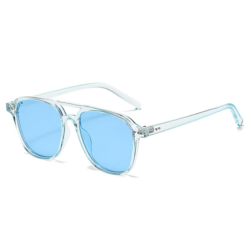 Lunettes de soleil homme luxe polarisées UV400 - Double pont, monture rétro rivetée