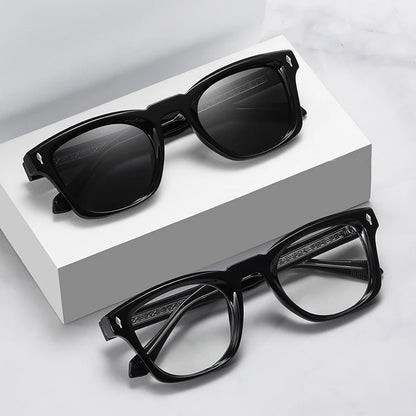 Lunettes de soleil homme luxe polarisées UV400 - Rivets punk et dégradé clair