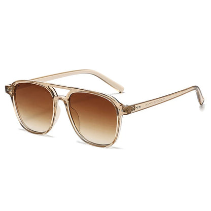 Lunettes de soleil homme luxe polarisées UV400 - Double pont, monture rétro rivetée